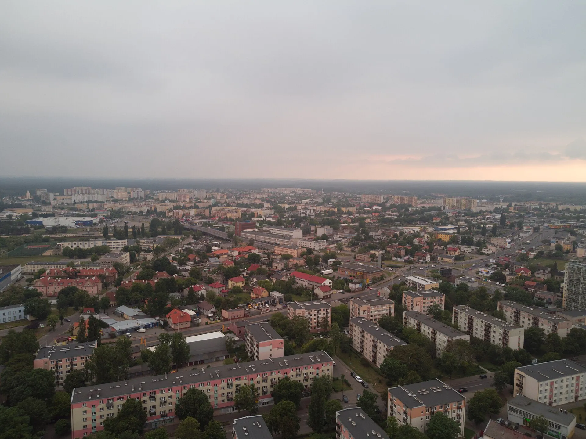 Panorama Śródmieścia i Południa we Włocławku w 2020 roku