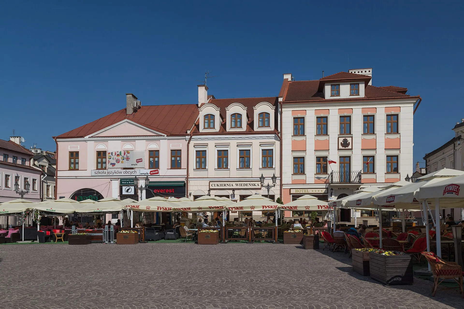 Kamienice przy Rynku w Rzeszowie w maju 2018 roku