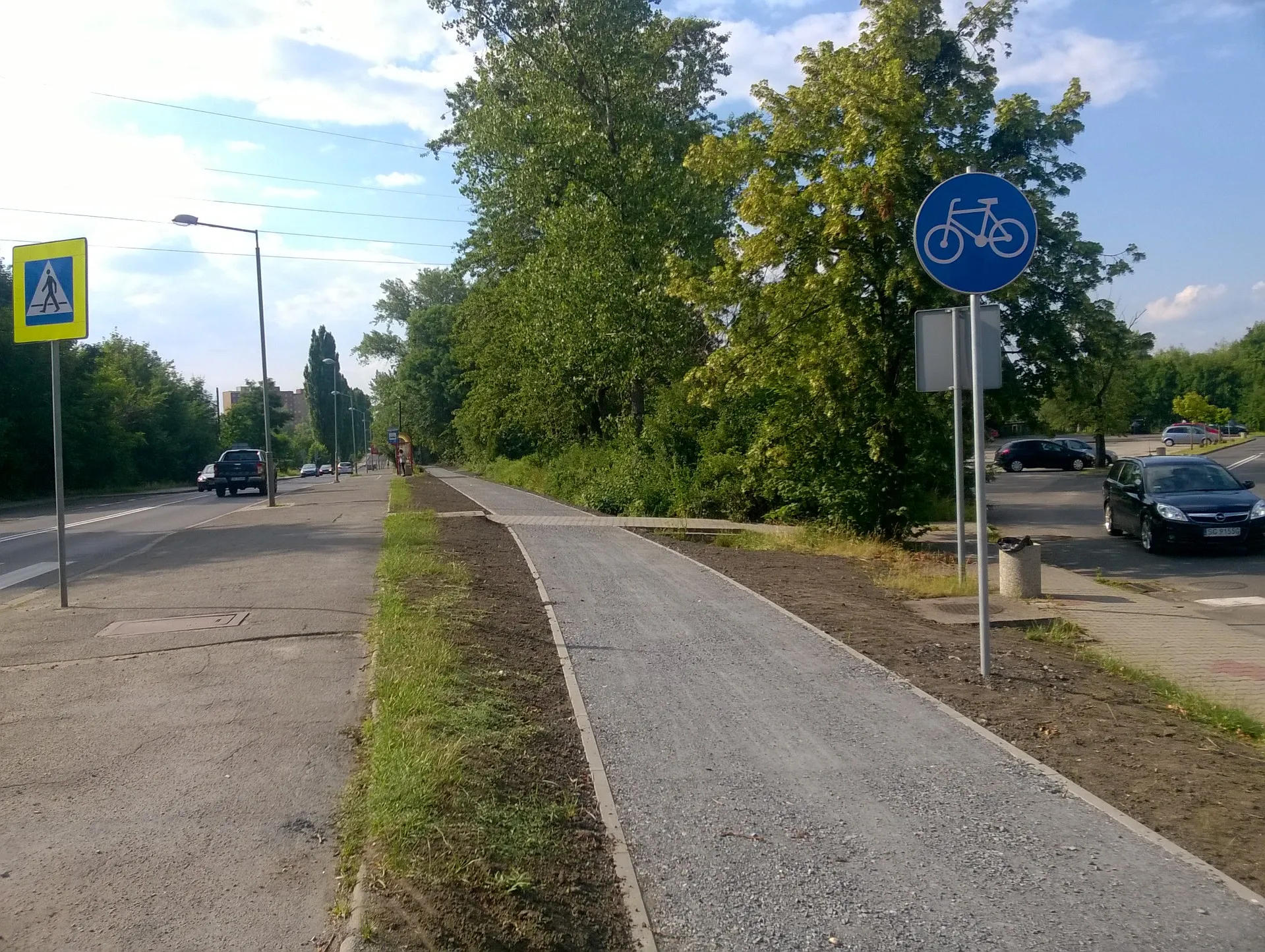 Droga rowerowa wzdłuż ulicy Bojkowskiej w Gliwicach w 2016 roku