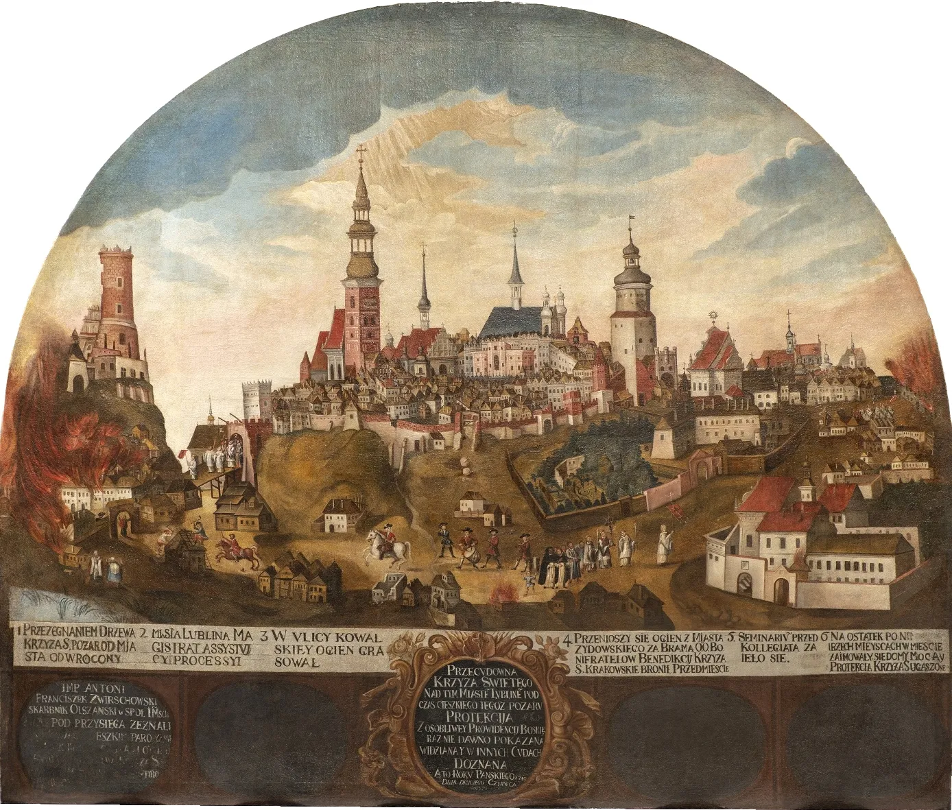 Widok Lublina podczas pożaru w 1719 roku