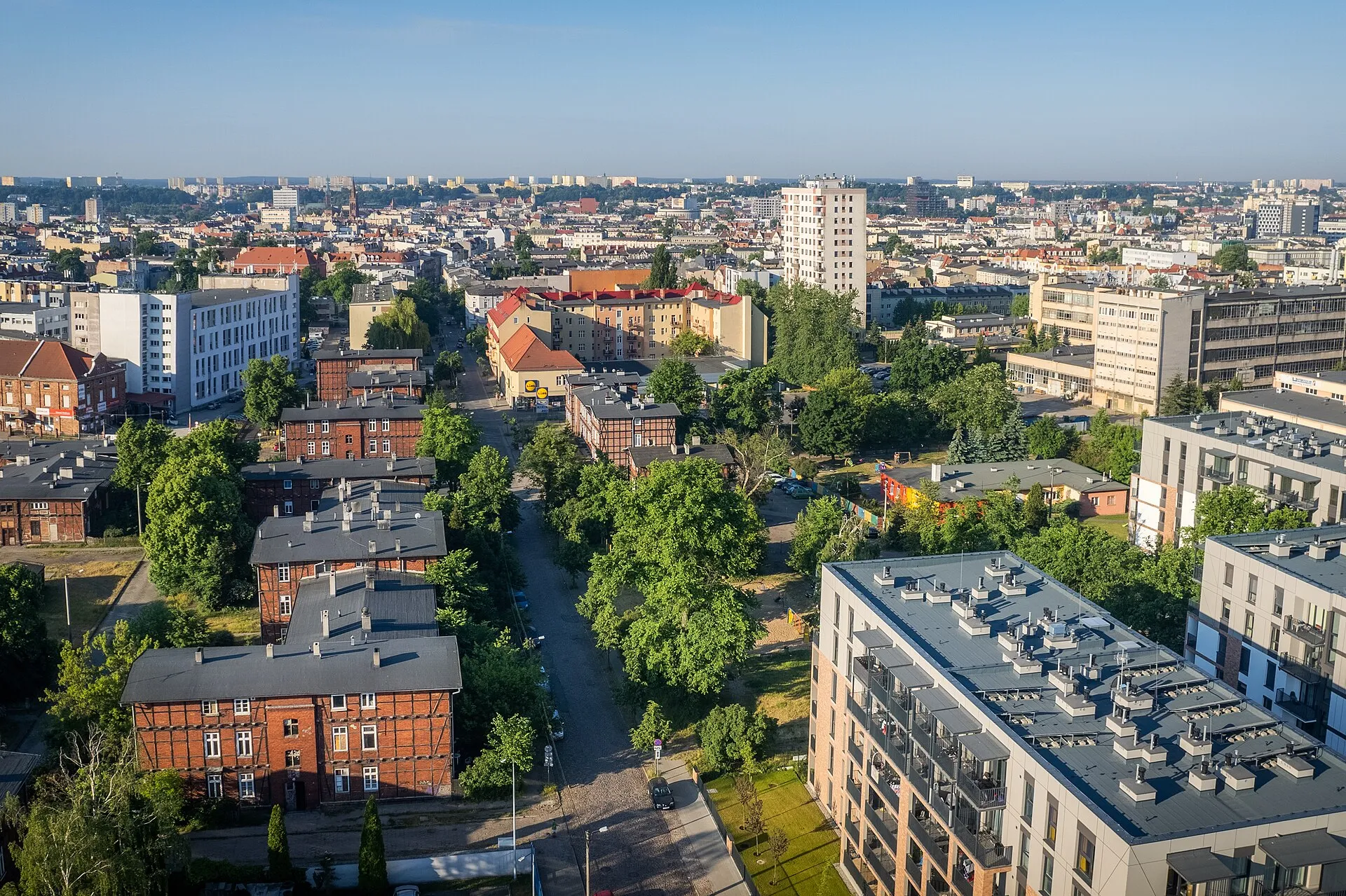 Panorama dzielnicy Bocianowo w Bydgoszczy w 2023 roku