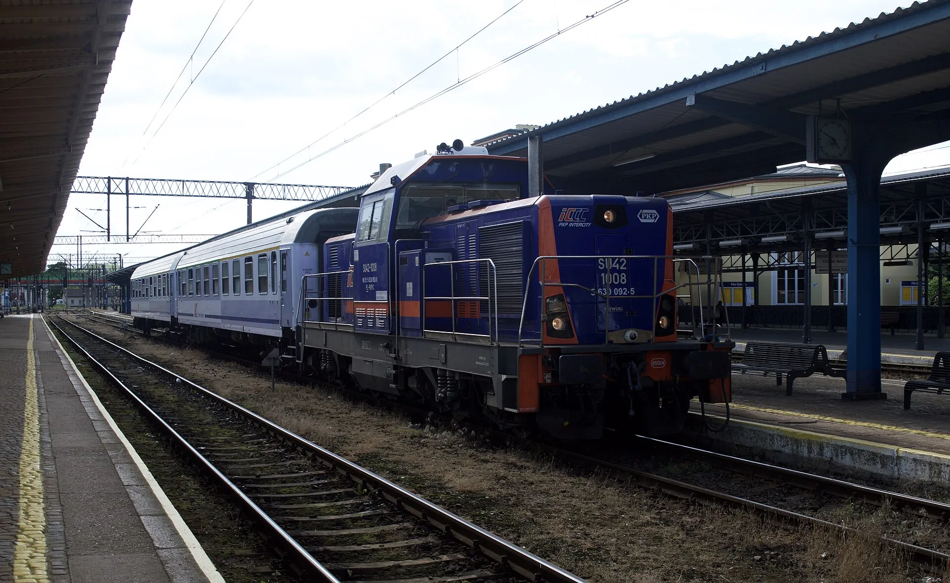 Lokomotywa PKP Intercity na stacji Piła Główna w 2017 roku