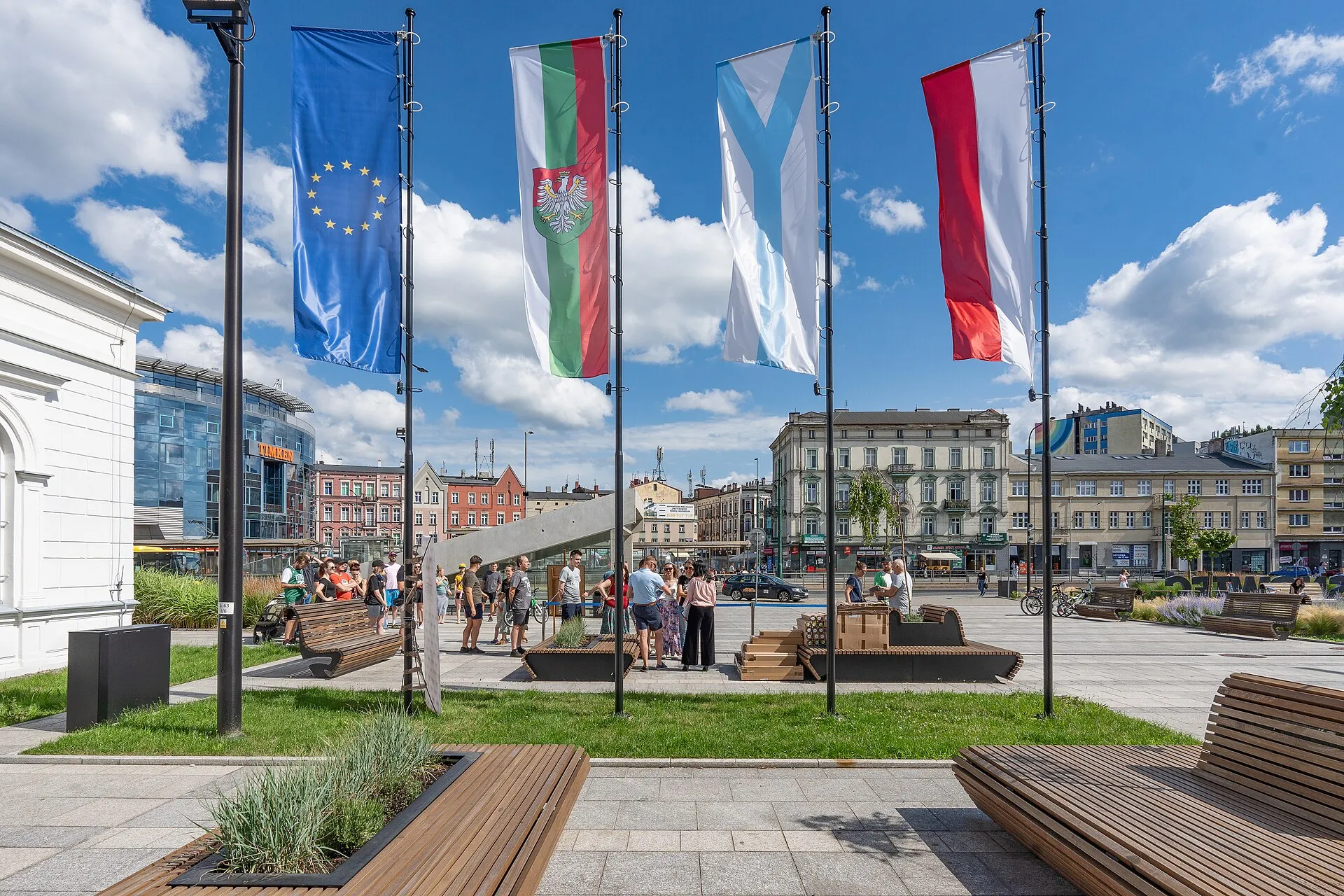 Flagi Polski, Sosnowca, Zagłębia Dąbrowskiego i Unii Europejskiej w Sosnowcu w 2024 roku