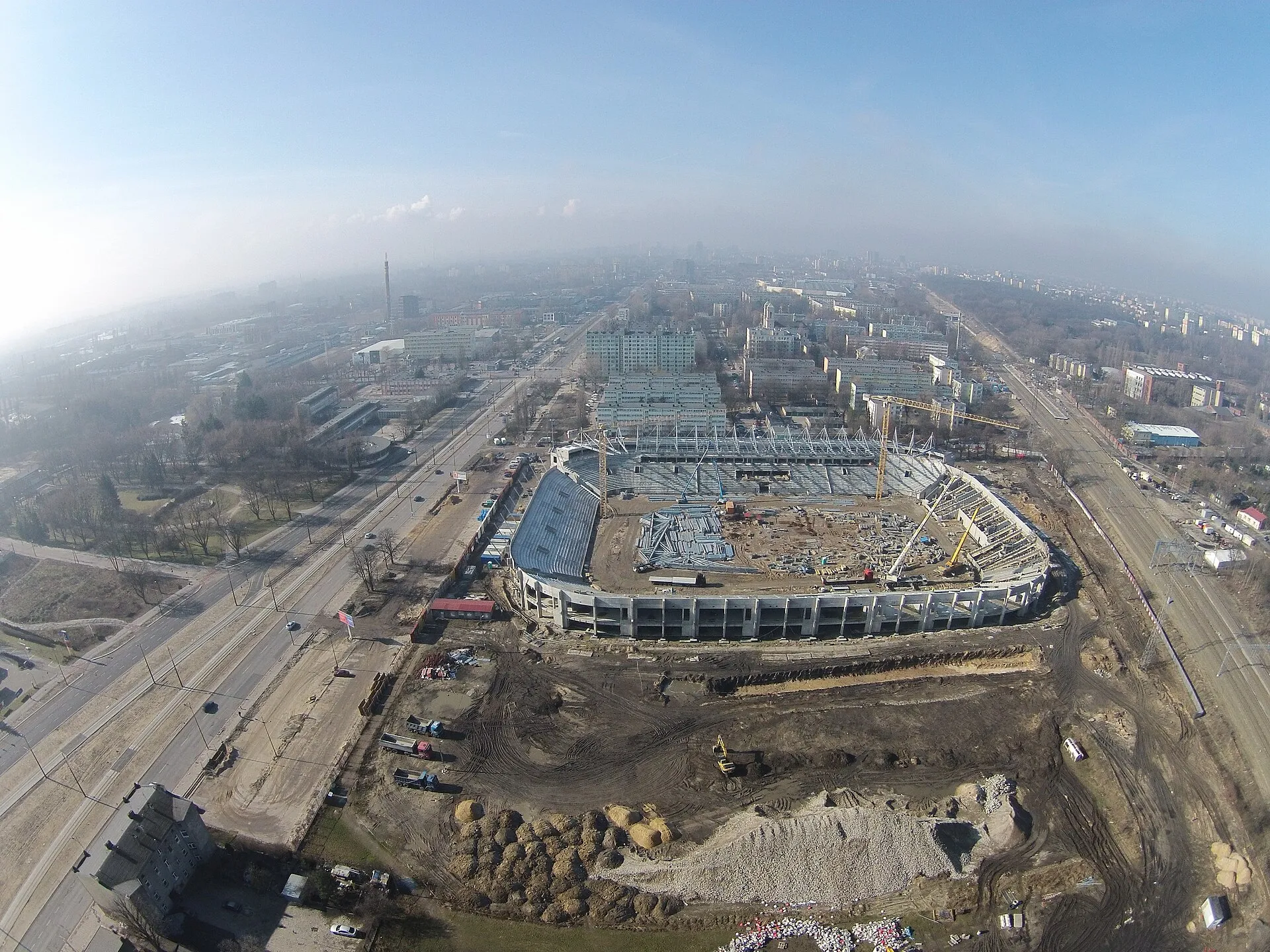 Budowa Stadionu Miejskiego Widzewa w Łodzi w 2016 roku