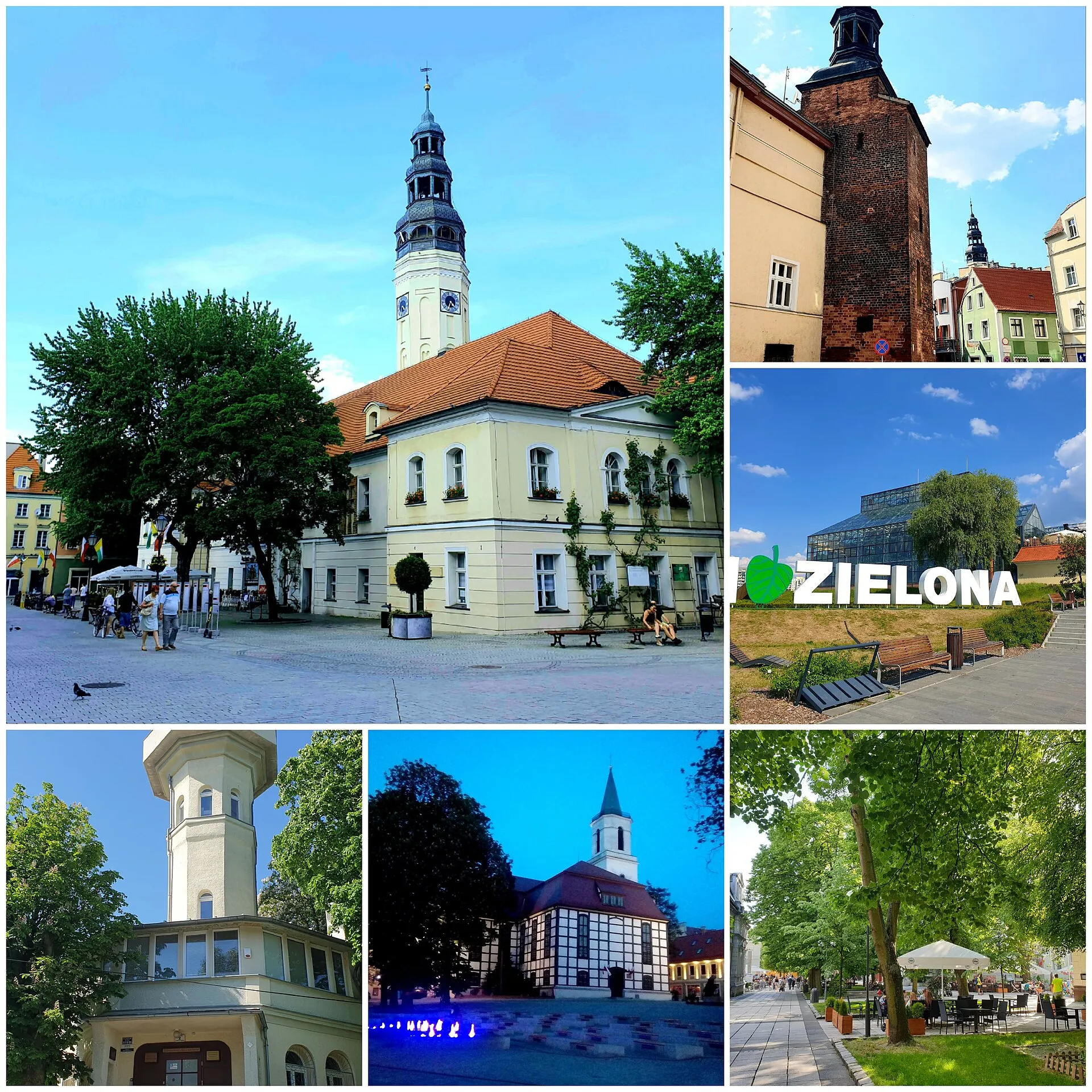 Zabytki i centrum Zielonej Góry w 2021 roku