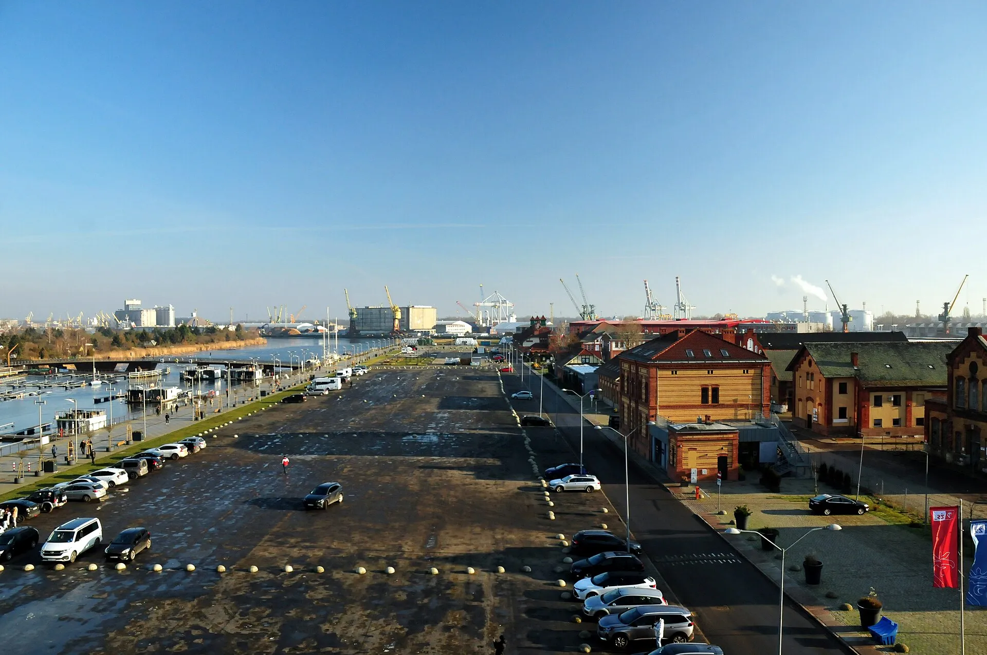Łasztownia w Szczecinie z widokiem na port w 2026 roku